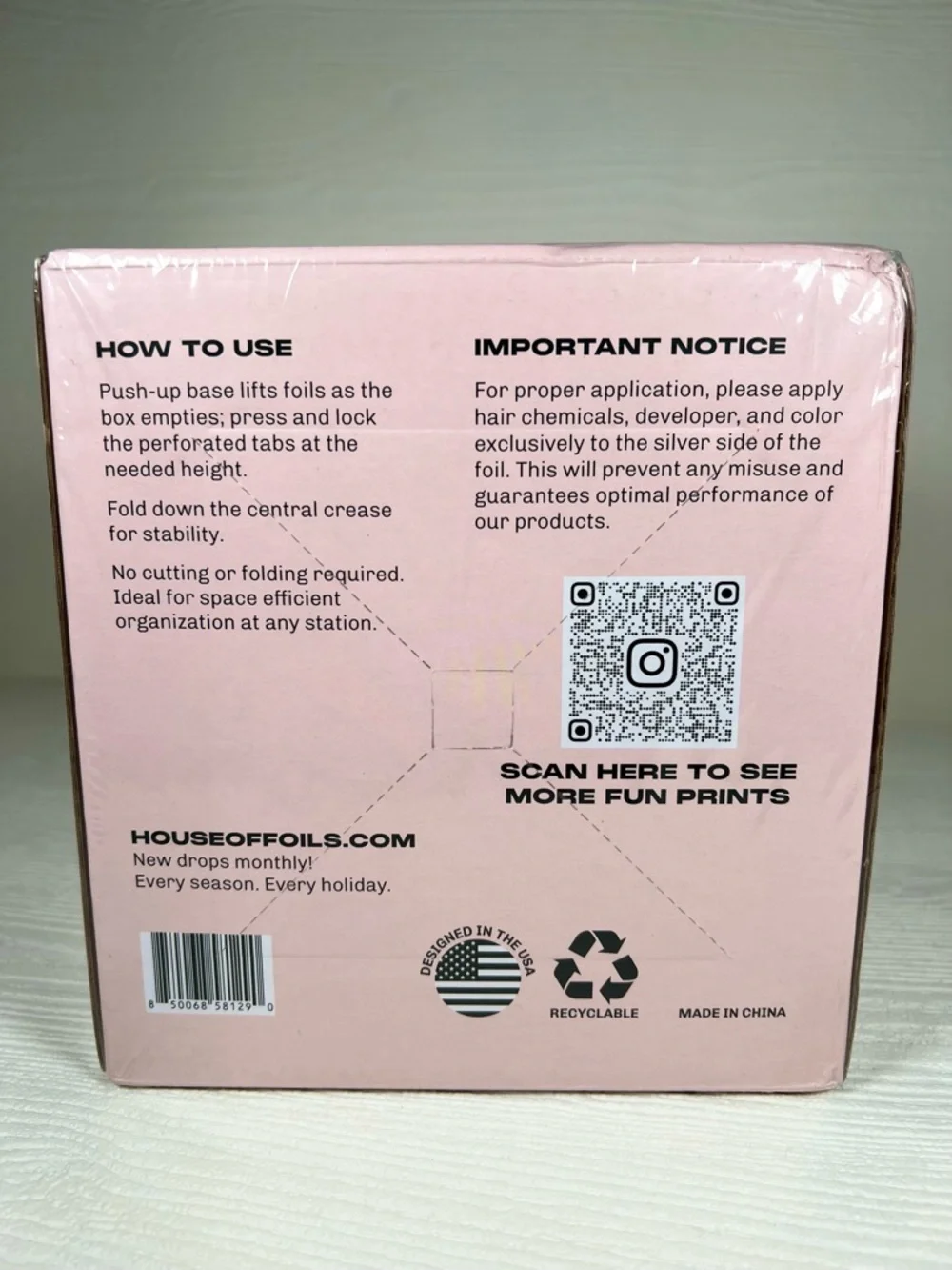 House of Foils Pink Gingham Plaid Hair Coloring Foils